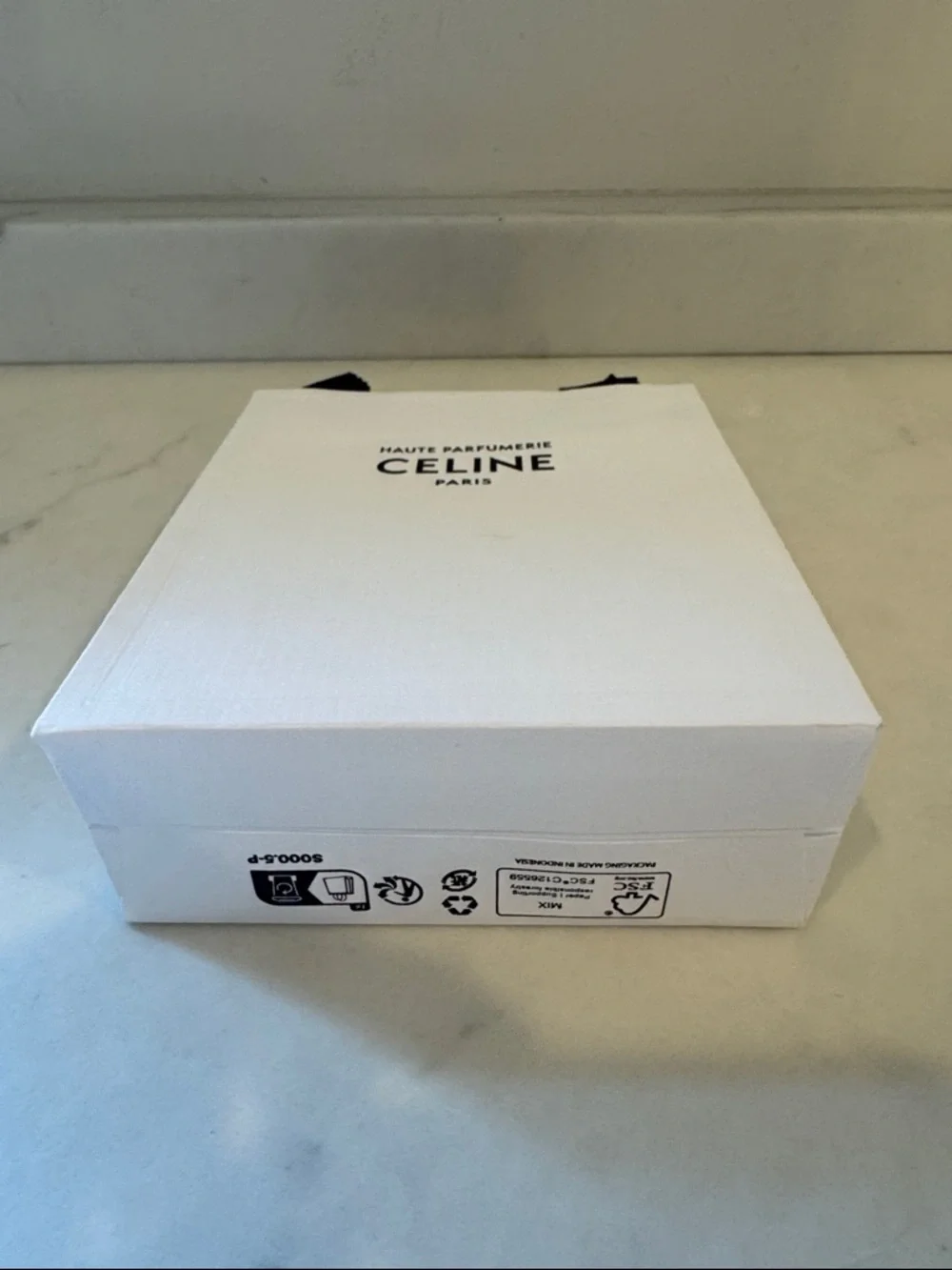 CELINE Paris White Gift Bag with Black Ribbon 5x5x2.5